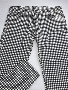 Fashion Clothing Men's White Black Checkered Plaid Pants Size 40 NWOT C-3892